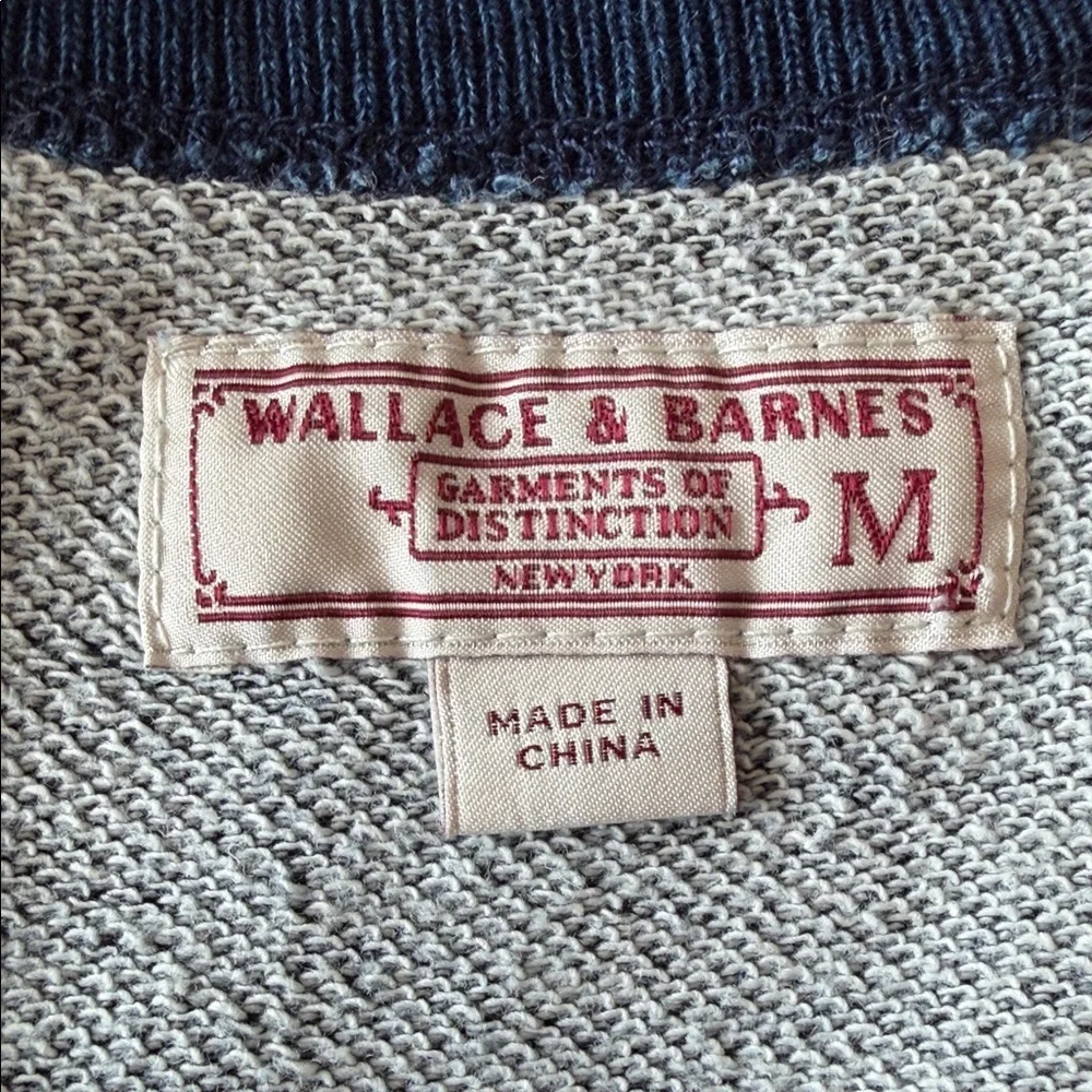 J. Crew x Wallace & Barnes Indigo Men's Blue Floral Crewneck Sweatshirt
